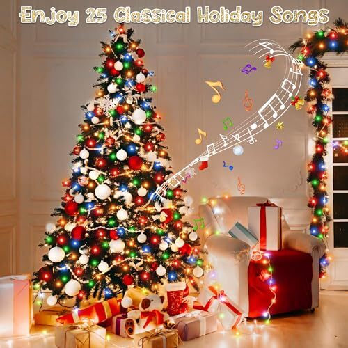 Christmas Lights with Music, Singing Christmas Lights Plays 32 FT