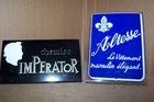 Lot 2 petites plaques publicitaires vintage vêtements homme années 60 en tbe