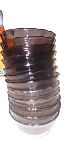 12 PYREX Custard Dessert Cup Bowls #463, 175ML Amber/6 ounces/3 ring scalloped