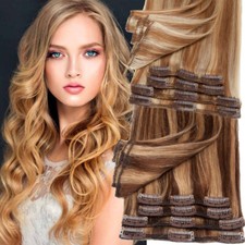 SALE 8PCS 18Clips Russian Clip In Real HUman Hair Extensions 100 Remy/Full Head