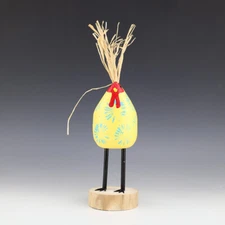 NATIVE AMERICAN NAVAJO FOLK ART CHICKEN BY EDITH & GUY JOHN  