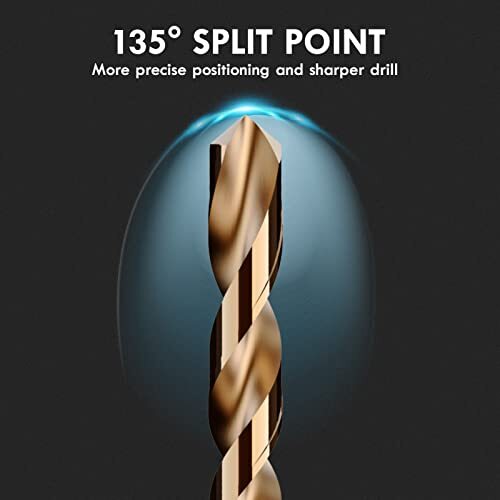 DelitonGude 1/4 Inch M35 Cobalt Double-End Drill Bit Set (10-Pack) - For Steel, Cast Iron & Hard Metal