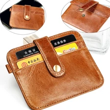 Slim Minimalist Front Pocket RFID Blocking Card Holder Leather Wallets for Men