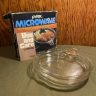 Set of 2 Vintage Pyrex 600-B Clear Glass GRAB IT Single Serve Microwave Dish