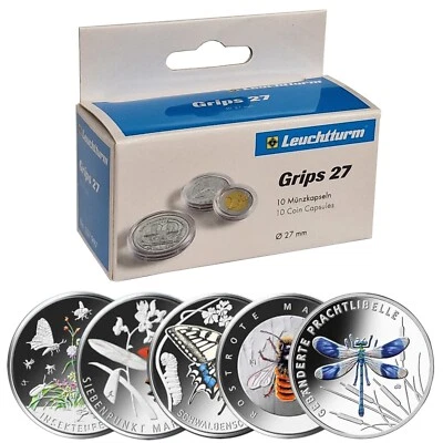 LEUCHTTURM CAPS Leuchtturm Münzkapseln für 5 Euro Münzen Deutschland - Serie Wunderwelt Insekten