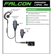 Tactical Ear Gadgets FALCON Quick Release Headset for Harris / Macom LPE Prism