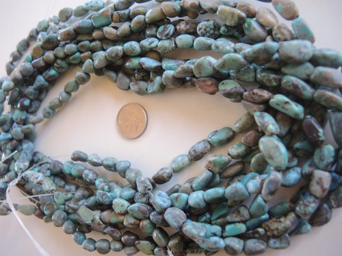 Turquoise Nugget Bead Strands - lot of 30 - Picture 4 of 6