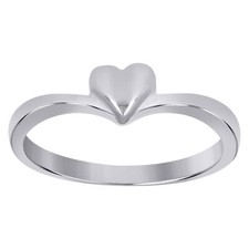 925 Sterling Silver Women's 5mm Love Polished Domed Heart Ring  Sizes 5 to 8