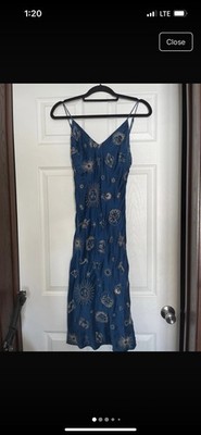 Realization Par Zodiac Silk Slip Midi Dress Size XS Navy