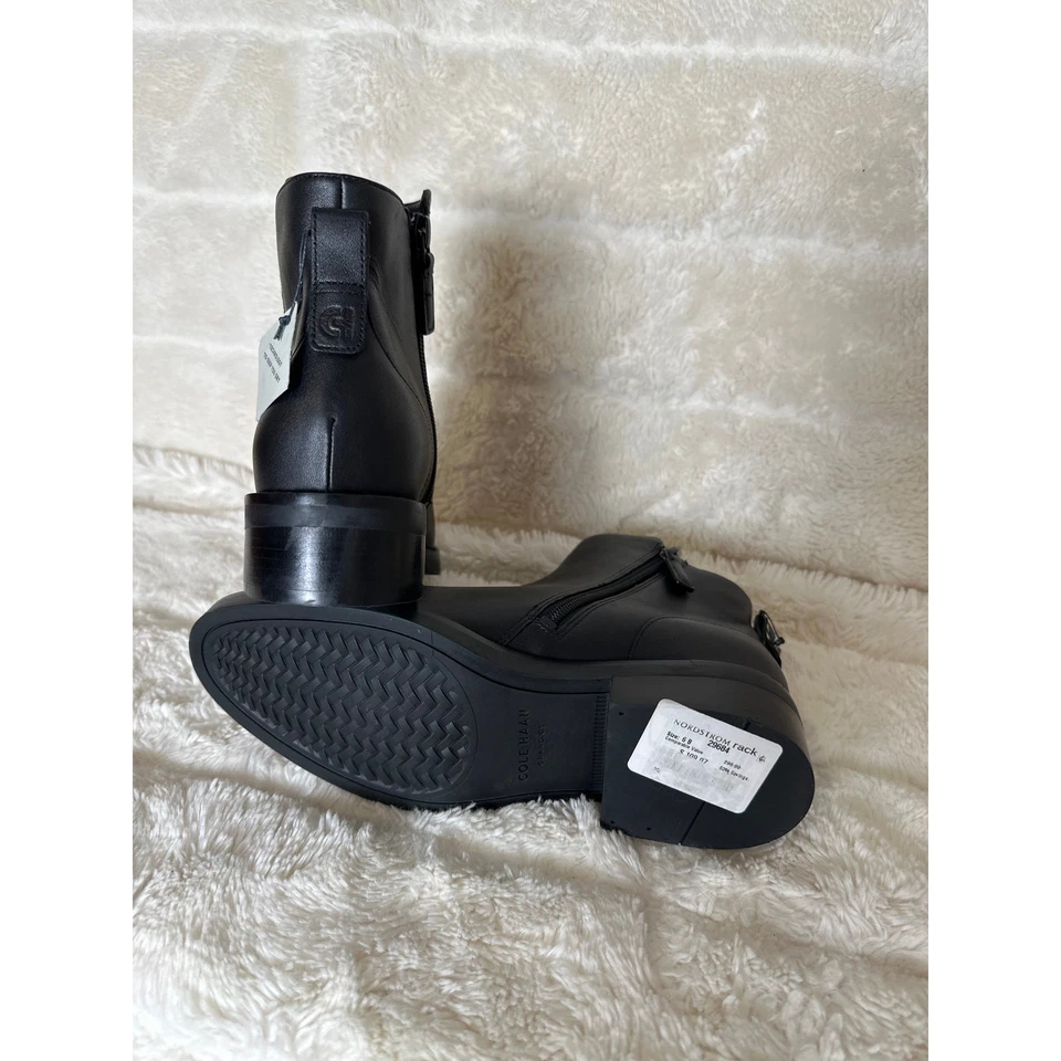 Bota Chelsea Cole Haan 6 B River Cuero Impermeable Negra Cuero Flexible Foto 4 de 4