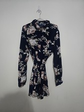 Navy Floral Shirt Dress