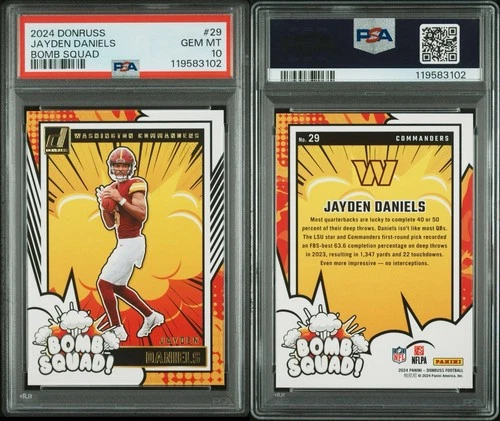 2024 Donruss Jayden Daniels Bomb Squad PSA 10 Gem MT Card