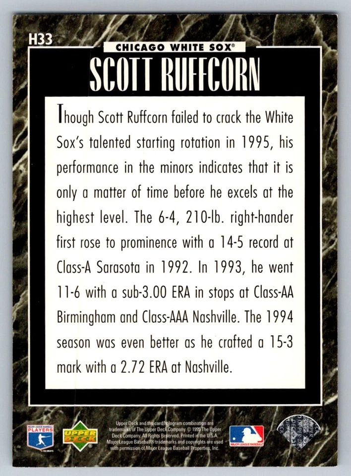 1995 UD Predictor Exchange  Scott Ruffcorn H33 - Image 2 of 2