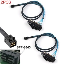 2X Mini SAS HDD SFF-8643 to 4 SFF-8482 Connector with Power Port Hard Drive 1M