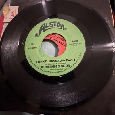 45 RPM FUNK THE BEGINNING OF THE END, FUNKY NASSAU PARTS 1&2 