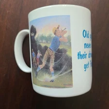 Vintage 1992 COFFEE Mug / Tea - Old Golfers Humor Sports Funny by Leanin' Tree  