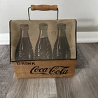 1940s Coca-Cola Vintage Wooden 6-Pack Glass Bottle Holder