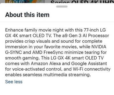 Bundle:LGOLEDGX Series77 w/DolbyVision. Mount and Samsung Soundbar&woofer incl.
