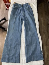 True Vintage 70s 80s H.I.S. Pants Jeans Style  Bell Bottoms Hippie Chic 24x28 SM