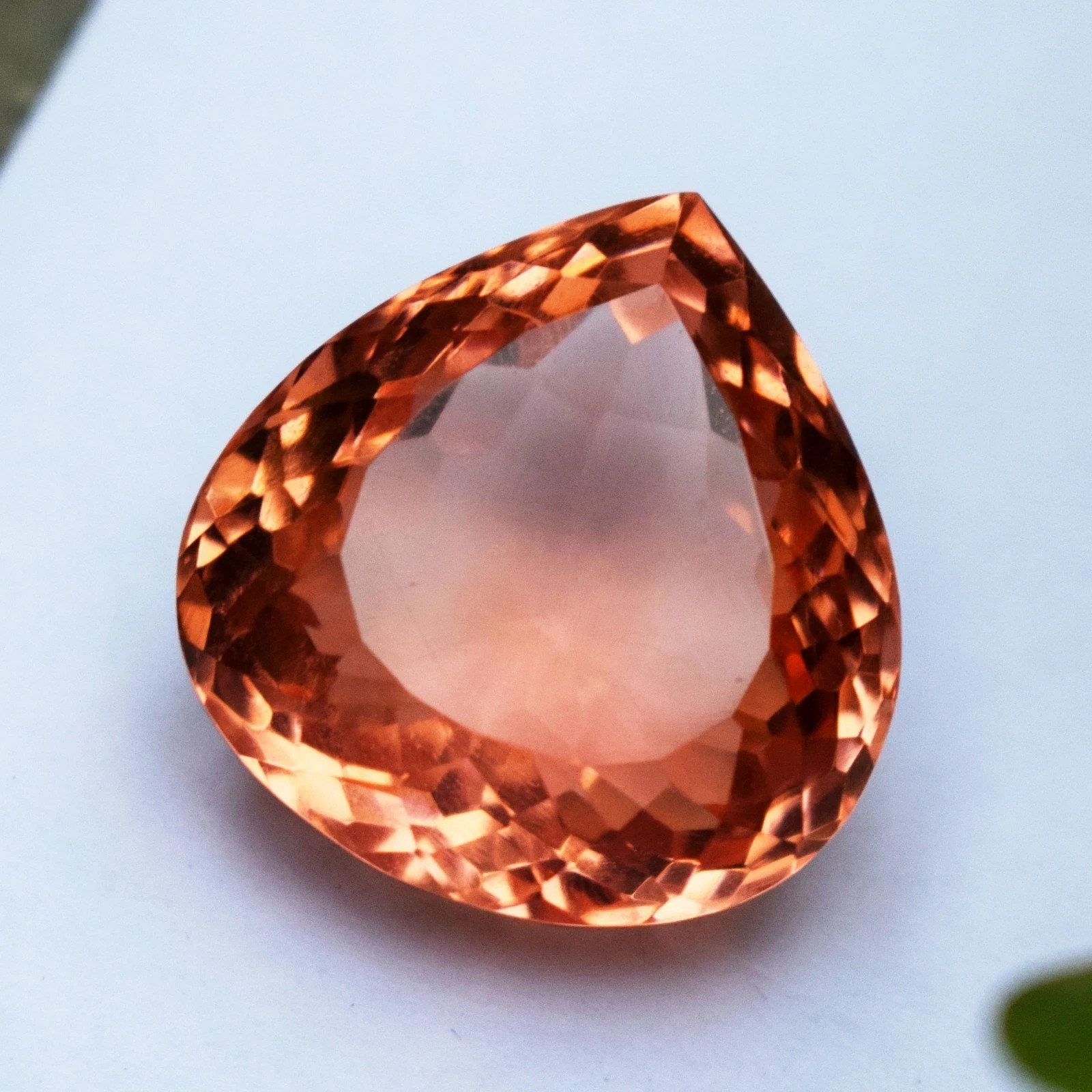 Huge 115 Ct Flawless Peach Topaz Pear Cut Stunning Certified Loose Gemstone