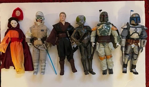 Kenner Hasbro Star Wars 12” Large Size Action Figures Lot Of 6 Fett Padme