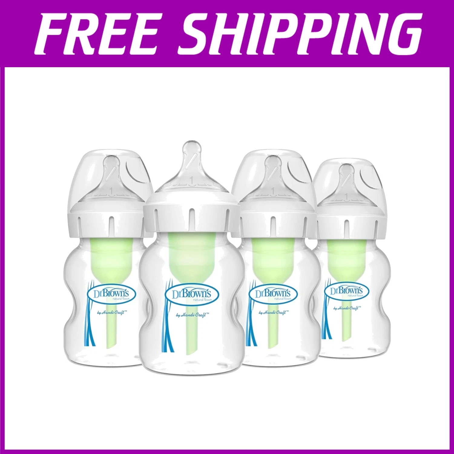 Dr. Brown's Anti-Colic Baby Bottles, 4 Pack