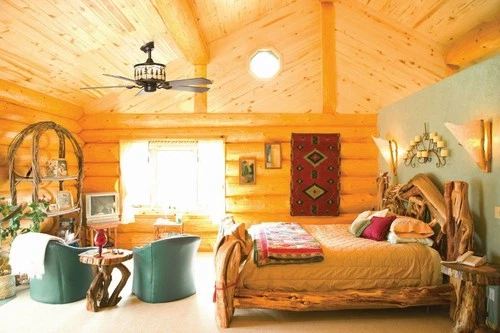 Yosemite 4-Light Ceiling Fan in Rustic Style 18 Inches Tall and 56 Inches Wide - Picture 2 of 7