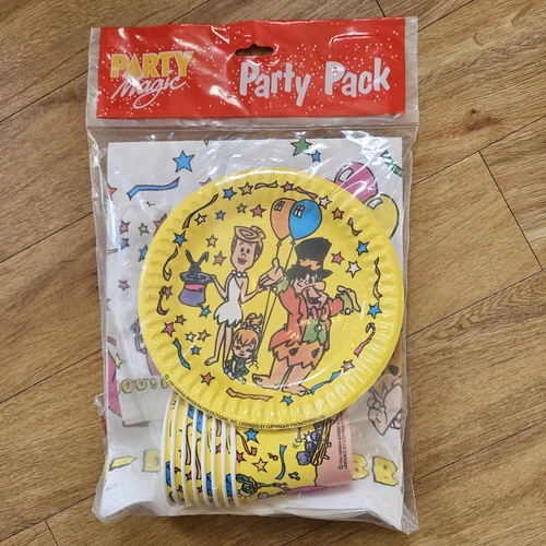 Vintage Paper Party Pack 1994 The Flintstones Party Magic Plates Napkins Cups