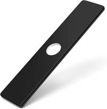 Matte Black Faucet Plate, Sink Hole Cover, Faucet Deck Plate 10 Inch 1 or 3 Hole