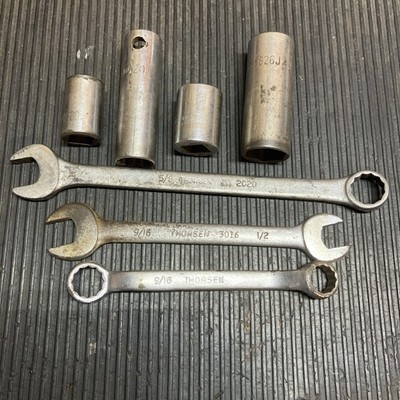 Thorsen Vintage Assorted Tools 4 Sockets And 3 Wrenches Made In USA