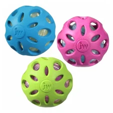 JW Pet CRACKLE HEADS BALL Rubber Durable Fetch Chew Dog Toy 2.3in MEDIUM 3 PACK