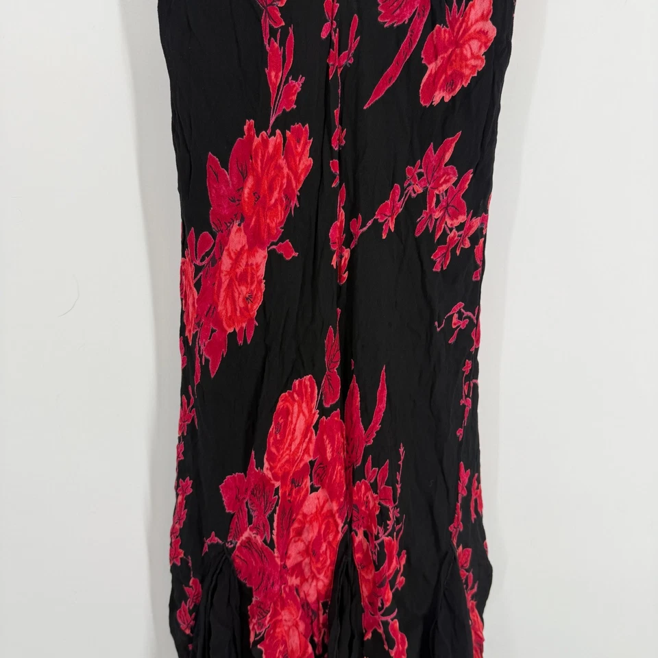 Vestido midi vintage Y2K Whimsigoth asimétrico gótico de hadas negro rojo romántico Foto 3 de 4