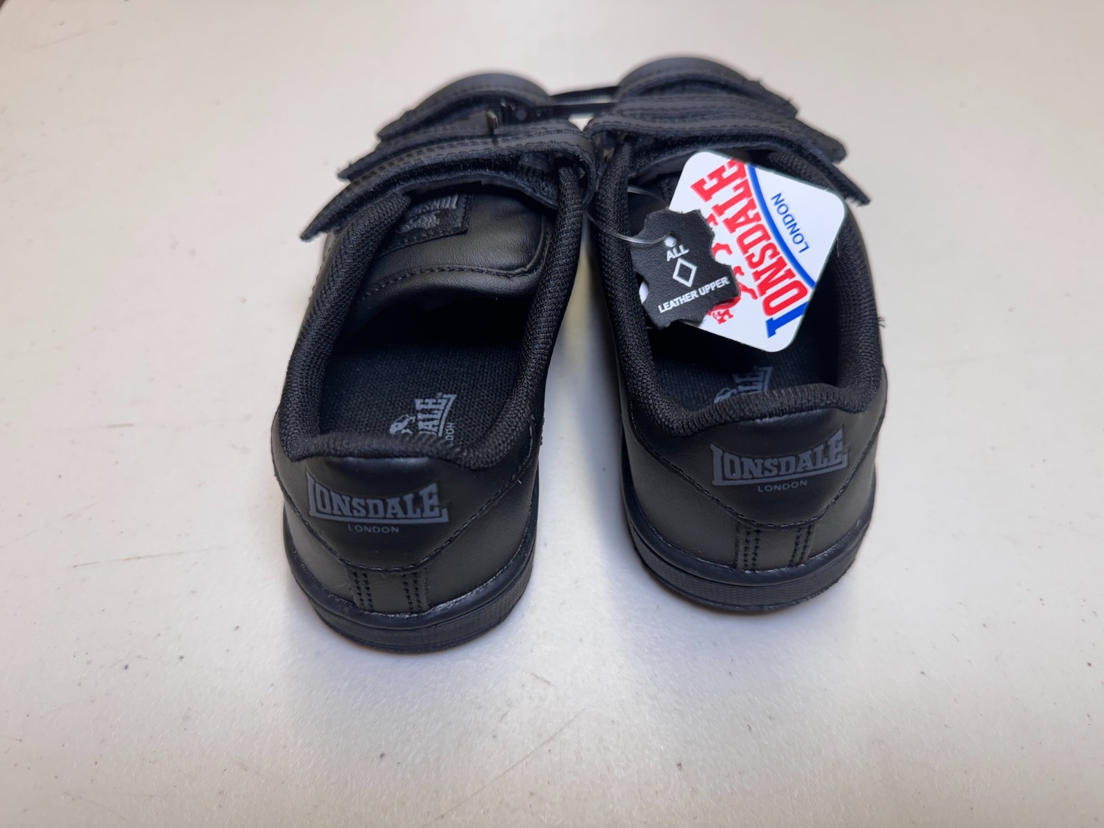 Lonsdale Kids Trainers Black Leather School Shoes UK C13 EU31.5 image 3