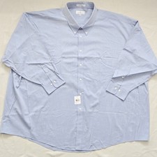Enro Dress Shirt Men's 22 Big Blue Button-down Non-Iron Preppy Business Casual