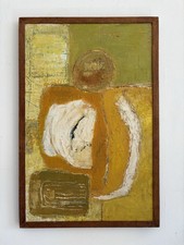 Un Impasto metà XX secolo olio su tavola espressionista astratto, 65 cm, firmato