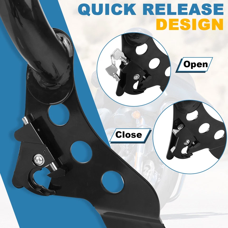 Detachable Sissy Bar Backrest w/Luggage Rack For Harley Touring CVO FLHX 2009-13 - Imagem 4 de 4