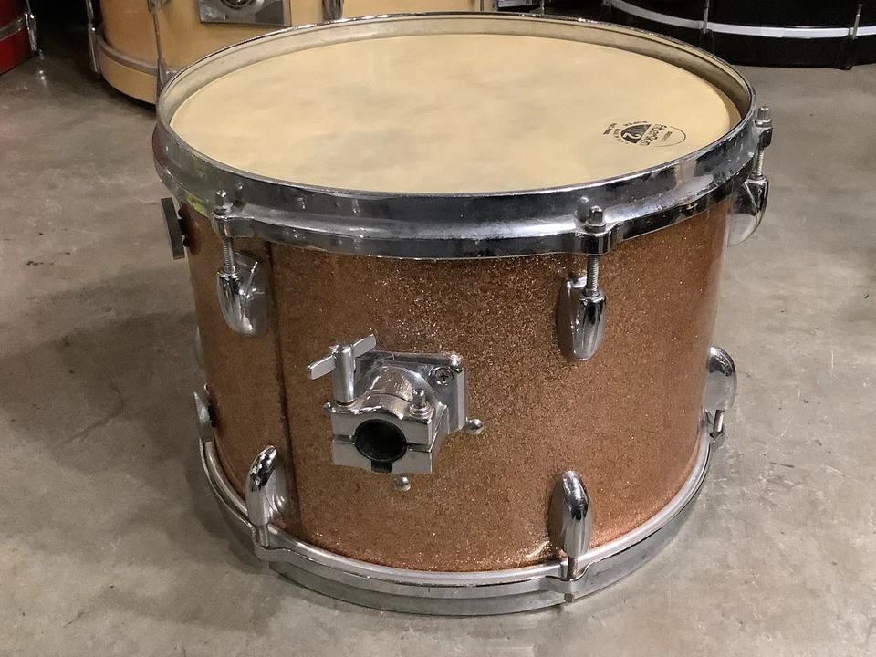 13" GRETSCH Rack Tom Drum 4416 ROUND BADGE VINTAGE 60s CHAMPAGNE SPARKLE MA3 - Image 3 of 4