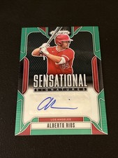 2025 Panini Baseball Sensational Signatures Alberto Rios #SS-AR Green Prizm