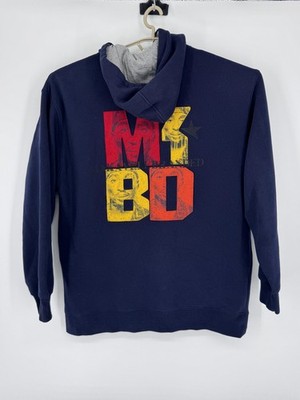 Makaveli Branded Hoodie Mens 2XL Navy Blue Full Zip 2Pac Graphic Sweatshirt