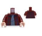 New LEGO Minifigure Torso Plaid Flannel Shirt Dark Red Sand Blue Harry Potter