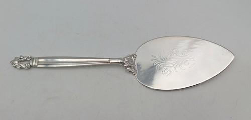Georg Jensen Acorn Pattern Sterling Silver Large Cake / Pastry Server 10.5" 121g