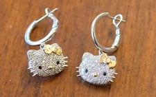 Kimora Lee Simmons 18k Gold & Diamond Hello Kitty Earrings Sanrio
