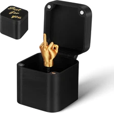 Middle Finger in a Box, Funny Gift Box Golden Finger Prank Toy, Joke Spoof Hand