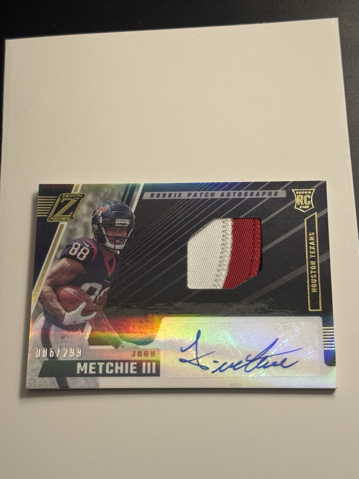 Panini 2022 Zenith Rookie Patch Autograph John Metchie III #217/299 Texans NFL