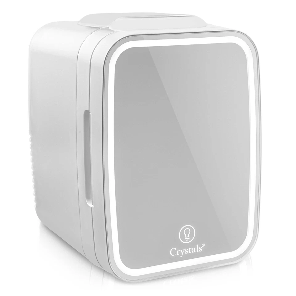 4L Mini Fridge with LED Mirror Portable Cooler Warmer Table Top Bedroom Makeup - Image 2 of 4