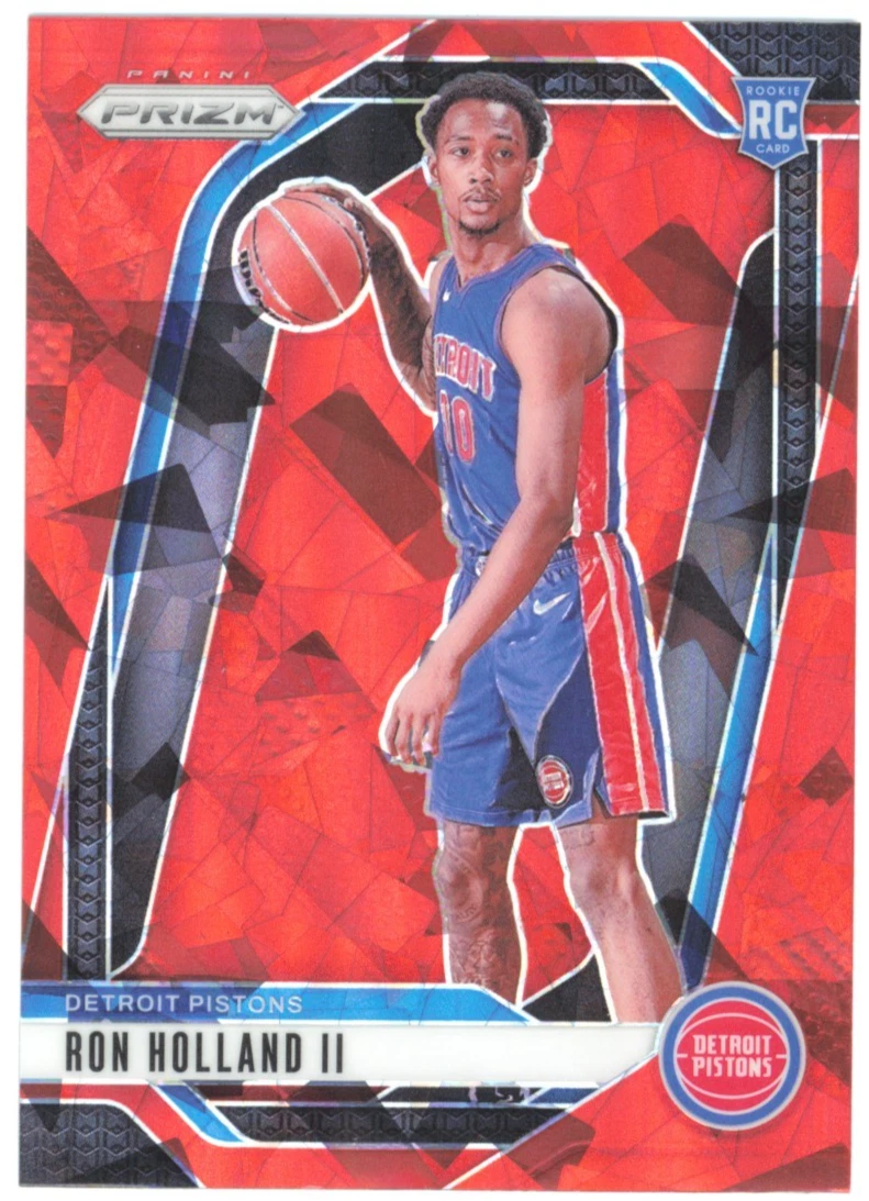 2024 Panini Prizm Ron Holland II #269 Red Cracked Ice Rookie (RC) Card Pistons