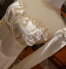 Vintage Satin Wedding Gown 1940s, Super Condition Size L, Bust 38", Waist 31"