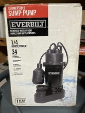 Everbilt Submersible Sump Pump 1006 013 623 Open Box And Tested