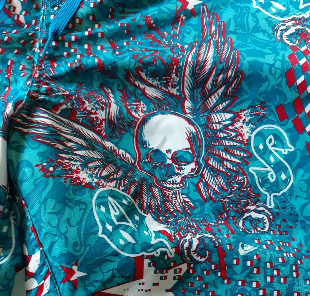 Quicksilver Men's 36 Skull Swim Trunks Gem