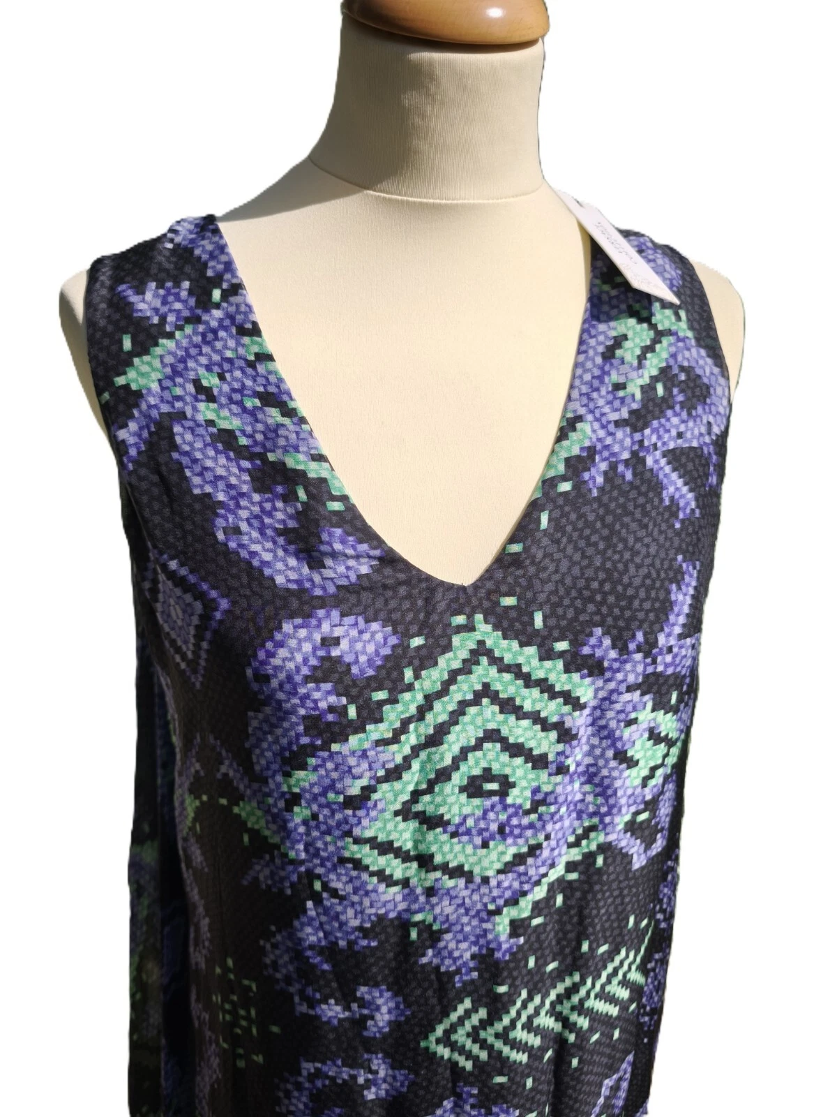 Abito in seta VERSACE COLLECTION nero e viola con cambio nuovo taglia L